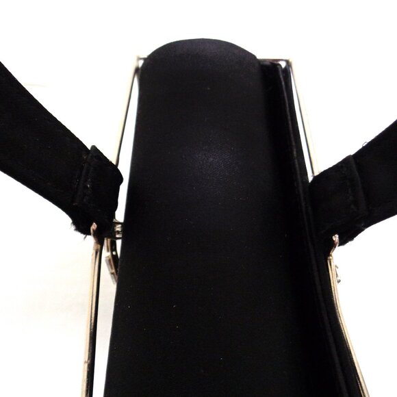 Daniel Swarovski Paris Cage Evening Bag Black Satin and Baguette Rhinestones - Picture 8 of 10